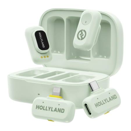 Hollyland LARK A1 Combo (Mint Green, USB-C + Lightning) - zestaw mikrofonów bezprzewodowych z etui